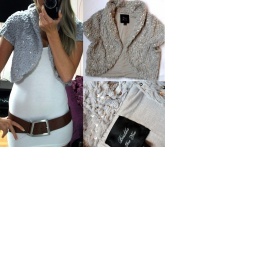 Šedé bolerko s flitry Bershka