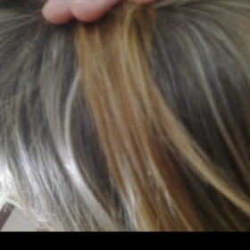 Rozdíl v barvě melíru u kořínků a na konečcích