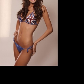 Plavky s britskou vlajkou Elišky Bučkové