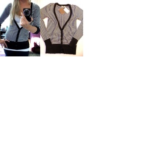 Černo - bílý pruhovaný svetřík Bershka