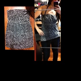 Leopardí černobílý top s mašličkou