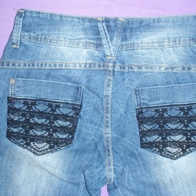 Modré rifle s krajkou Love - foto č. 1