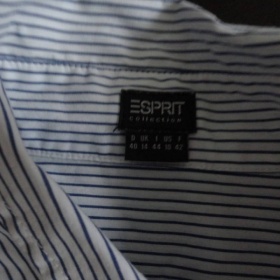 Bílá košile s modrým proužkem a dlouhým rukávem Esprit