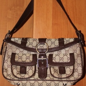 Hnědo - béžová pevná kabelka - foto č. 1