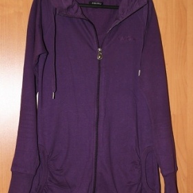 Fialová dlouhá mikina s kapucí Amisu - foto č. 1
