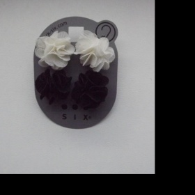 Látkové růžičky - náušnice