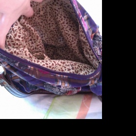 Fialová látková kabelka