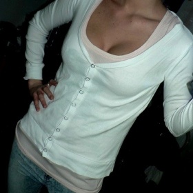 Bílá tenká mikina na knoflíky Terranova - foto č. 1