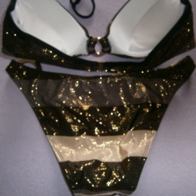 Dámské zlato černé plavky