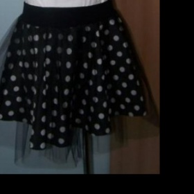Tylová sukně černá s bílými puntíky - foto č. 1