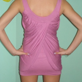 Tunika růžová s řasením - foto č. 1