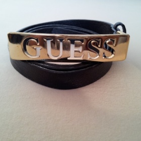 Černý kožený pásek Guess - foto č. 1