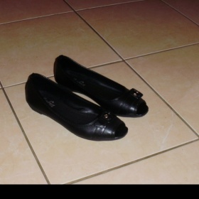 Černé kožené balerínky Zn. Sofia