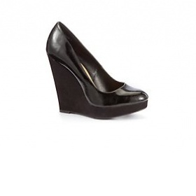 Černé/nude boty na vysokém klínku