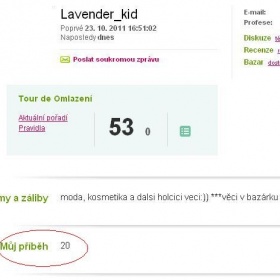 Co znamená číslo v sekci "Můj příběh" v profilu?