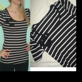 Tričko černobílé s mašličkou - foto č. 1