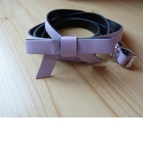 Starorůžový úzký pásek s mašličkou - foto č. 1