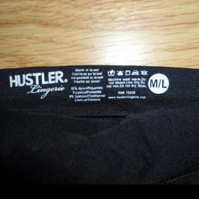 Černá souprava Hustler tanga+košilka M/L - foto č. 1