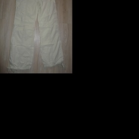 Letní plátěné krémové kalhoty Kenvelo - foto č. 1