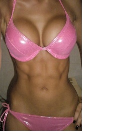 Růžové lesklé plavky