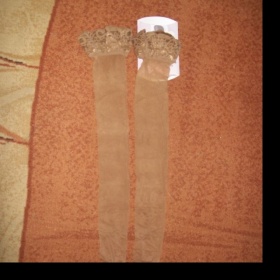 Hnědé samodržicí punčocháče