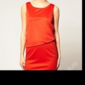 oranžovočervené šaty Vila XS (Asos) - foto č. 1