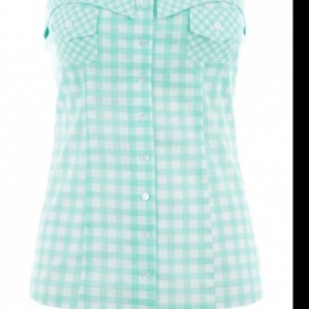 Kde sehnat modrý kostkovaný top Tally weijl