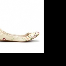 Bežové balerinky Zara s kvetinkami