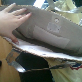 Slaměná kabelka - stříbrná