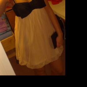 Starorůžovo - černé šaty s mašlí Gate