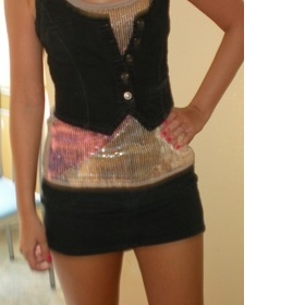 Černá sukně TRN + vesta Bershka