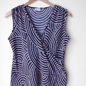 Černo - bílý puntíkatý top Amaranto