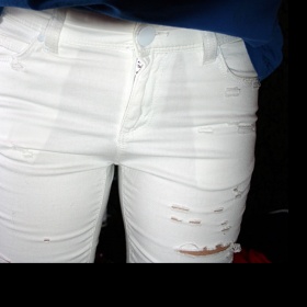 Bílé slim kalhoty H&M - foto č. 1
