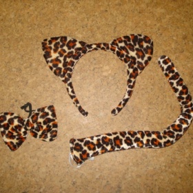 Kostýmový převlek - uši, ocásek a motýlek tygřík