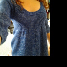 Modré pletené šaty halens - foto č. 1