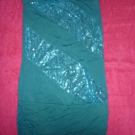 Petrolejová tunika s flitry Gate