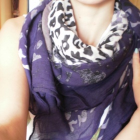 Fialový Šátek Leopard