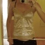 Zlatý lesklý  top s krajkou a flitry - foto č. 2
