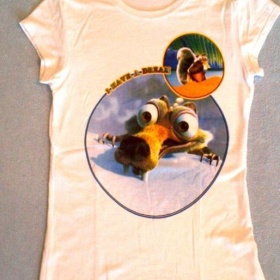 Bílé tričko s potiskem Doba ledová