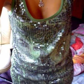 Zelené šaty/tunika s flitry z Takka