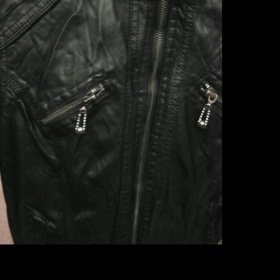 Černá koženková bunda - foto č. 1