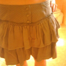 Béžová sukně s kanýry Mango - foto č. 1