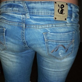 Světlé džíny s krajkou Simply chic