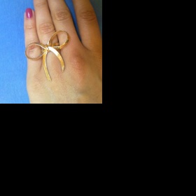 Bižu zlatý prstýnek s mašličkou - foto č. 1
