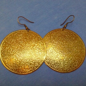 Bižu zlaté kulaté náušnice