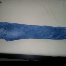 Dřené džíny modré