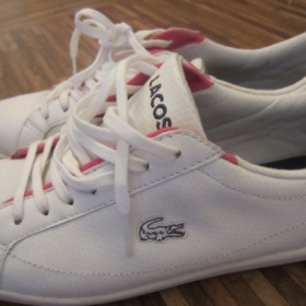 Bílo - růžové tenisky Lacoste