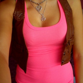 Růžově neon tílko