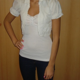 Bolerko bílé s kapsičkou