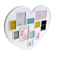 Fotorámeček pro více fotek ve tvaru srdce
